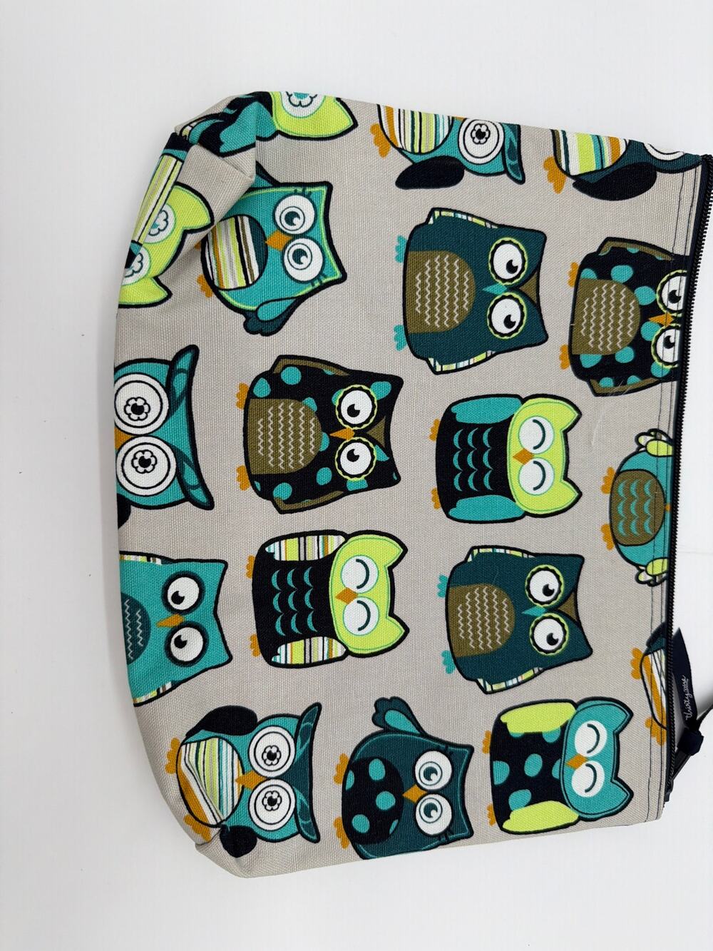 Thirty One Owl Pattern Zipper Pouch 12x9